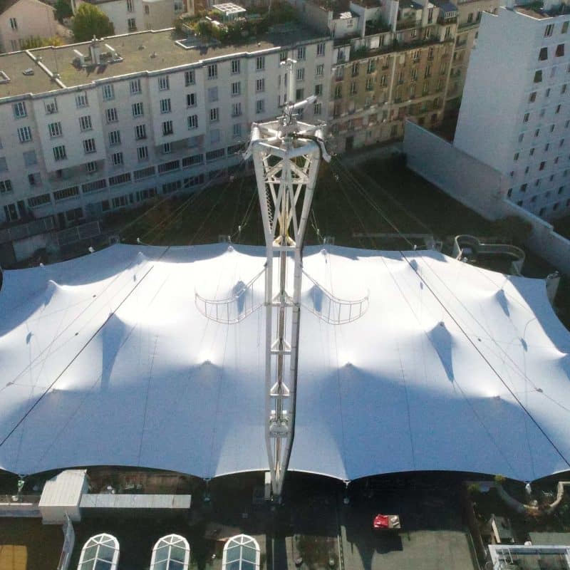 Couverture amovible de la Piscine Georges Hermant en toile