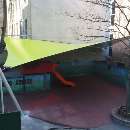 Auvent école en toile Buffon à Paris Vème