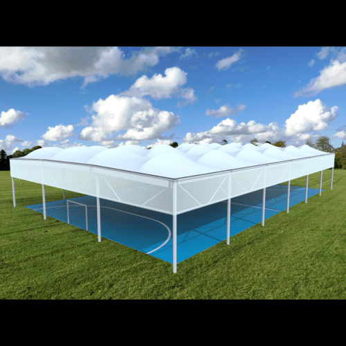Couverture d'un terrain de Futsal en toile